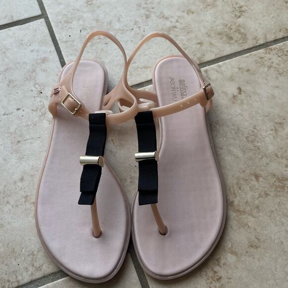 MELISSA + JASON WU women’s blush adjustable jelly sandals size 6 NWOT - Picture 2 of 6